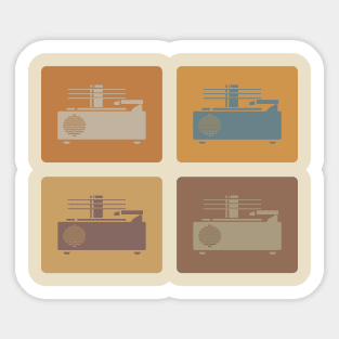 Four Vintage Turntables Sticker